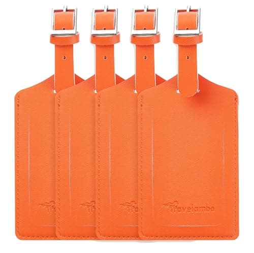 Travelambo Leather Luggage Tags (4 pack)