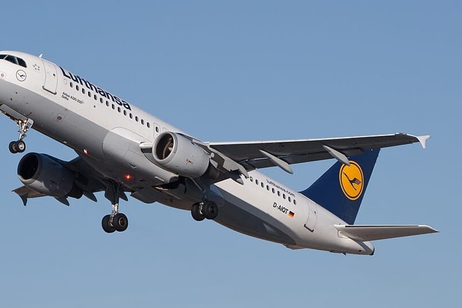 An Airbus A320 on an airport apron