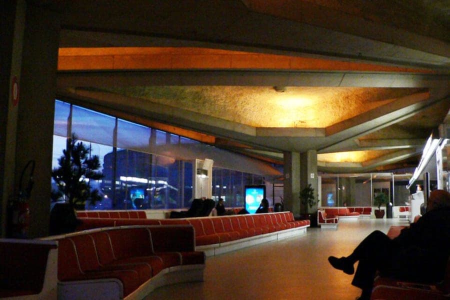 An airport terminal interior