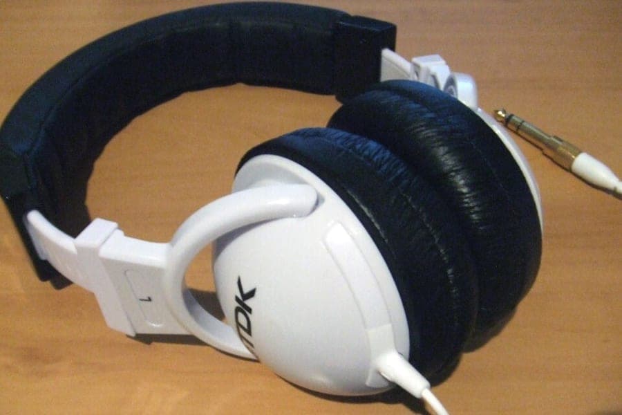 A pair of over-ear headphones